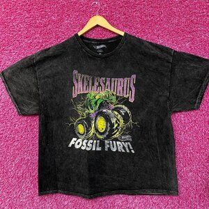 Hot Wheels Skelesaurus Fossil Fury Mineral Wash T-Shirt 2X